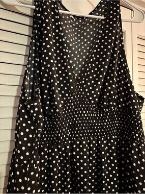 Black Polka Dot V-Neck Dress